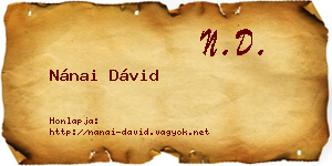 Nánai Dávid névjegykártya