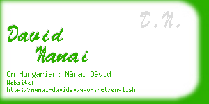 david nanai business card